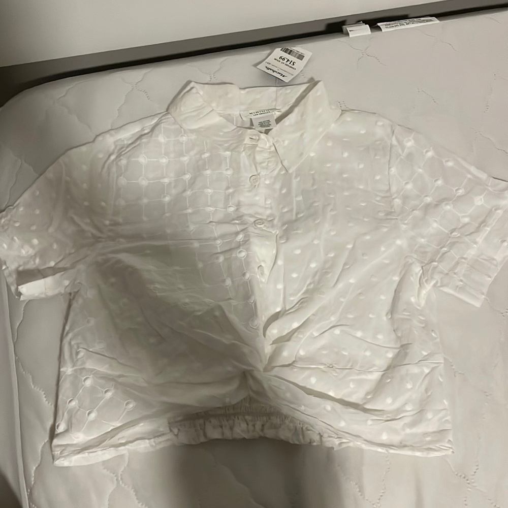 Cropped button up blouse